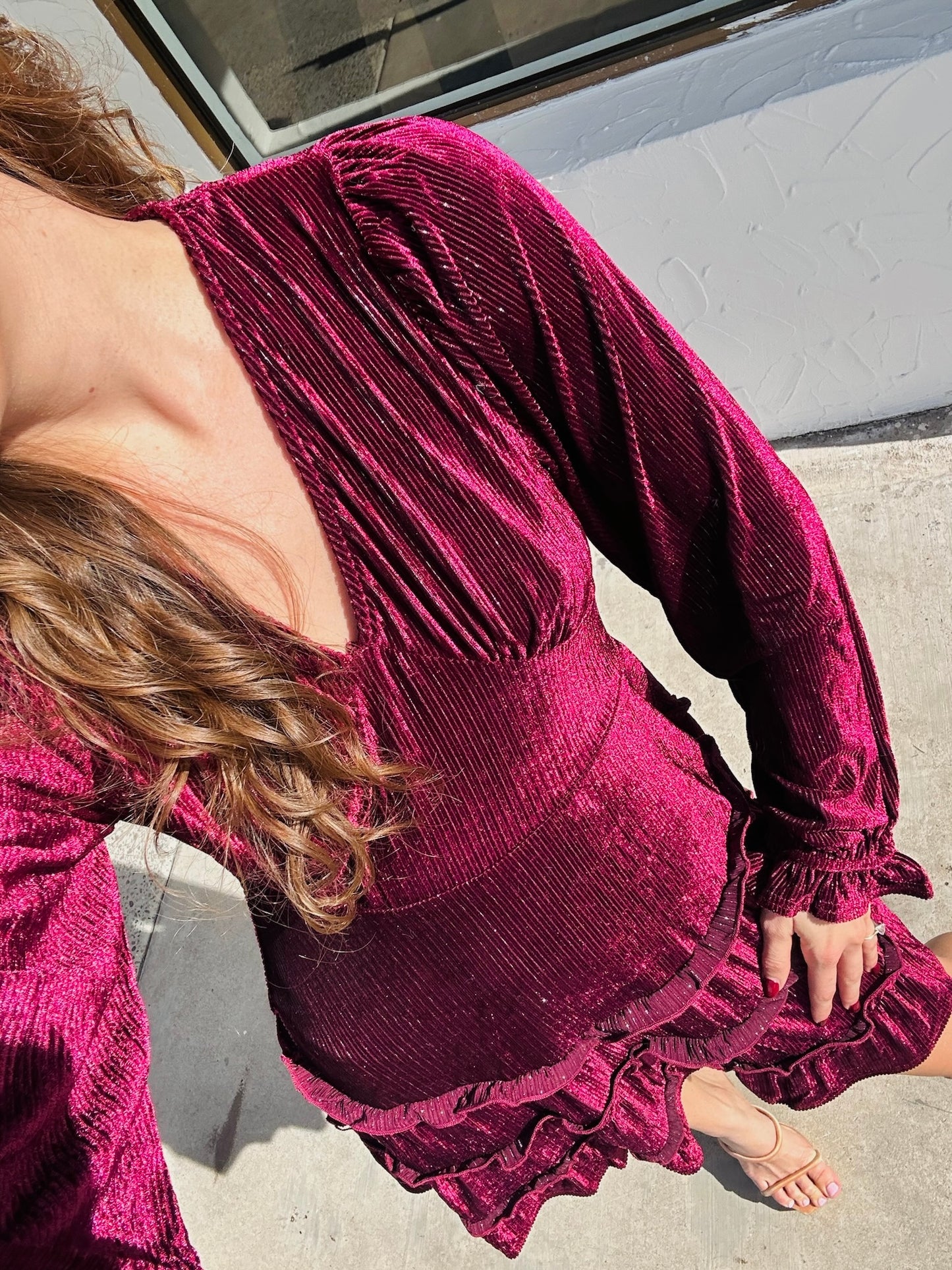 VESTIDO VELVET VINO