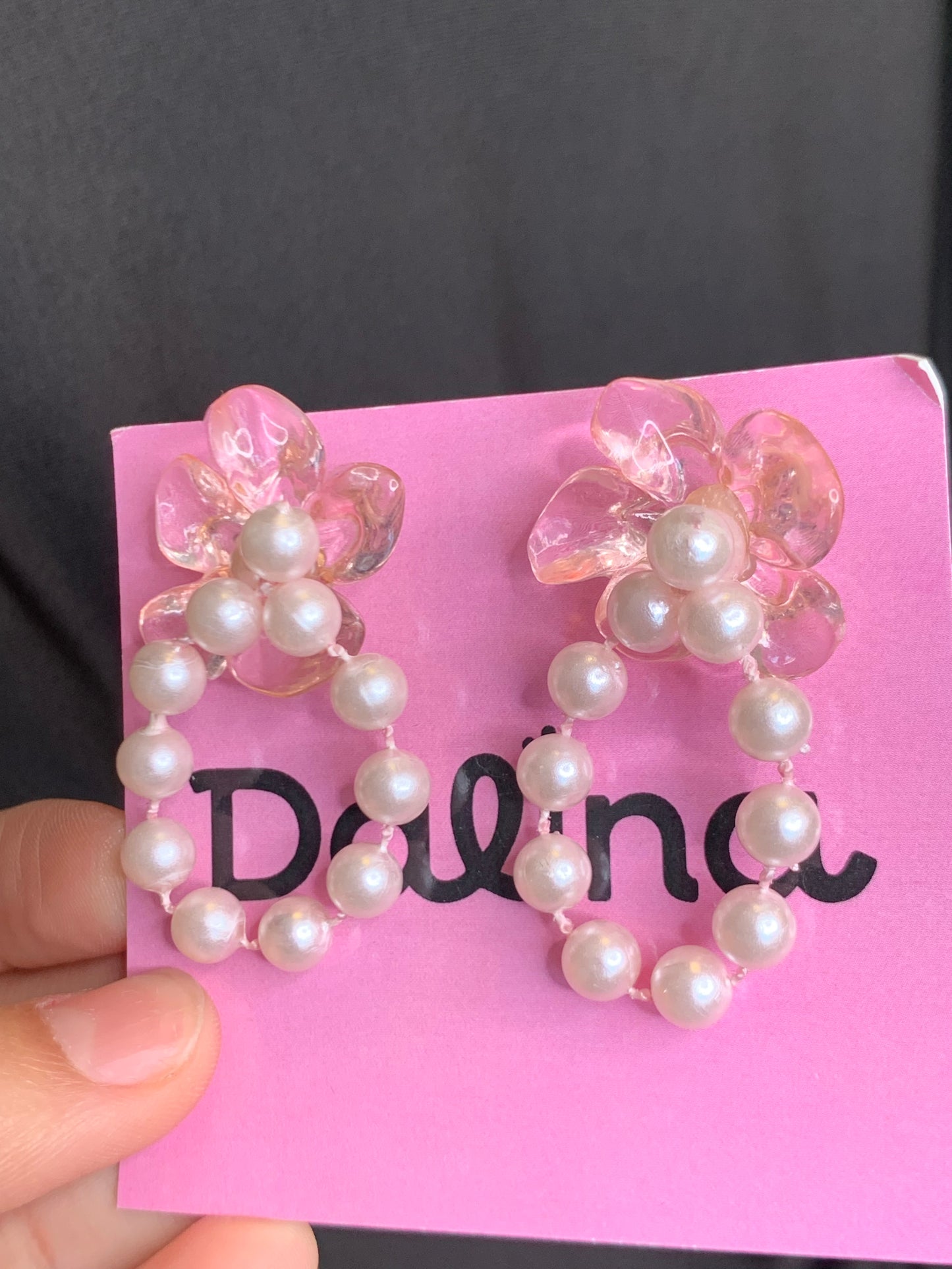 ARETES ROSITAS CON PERLITA