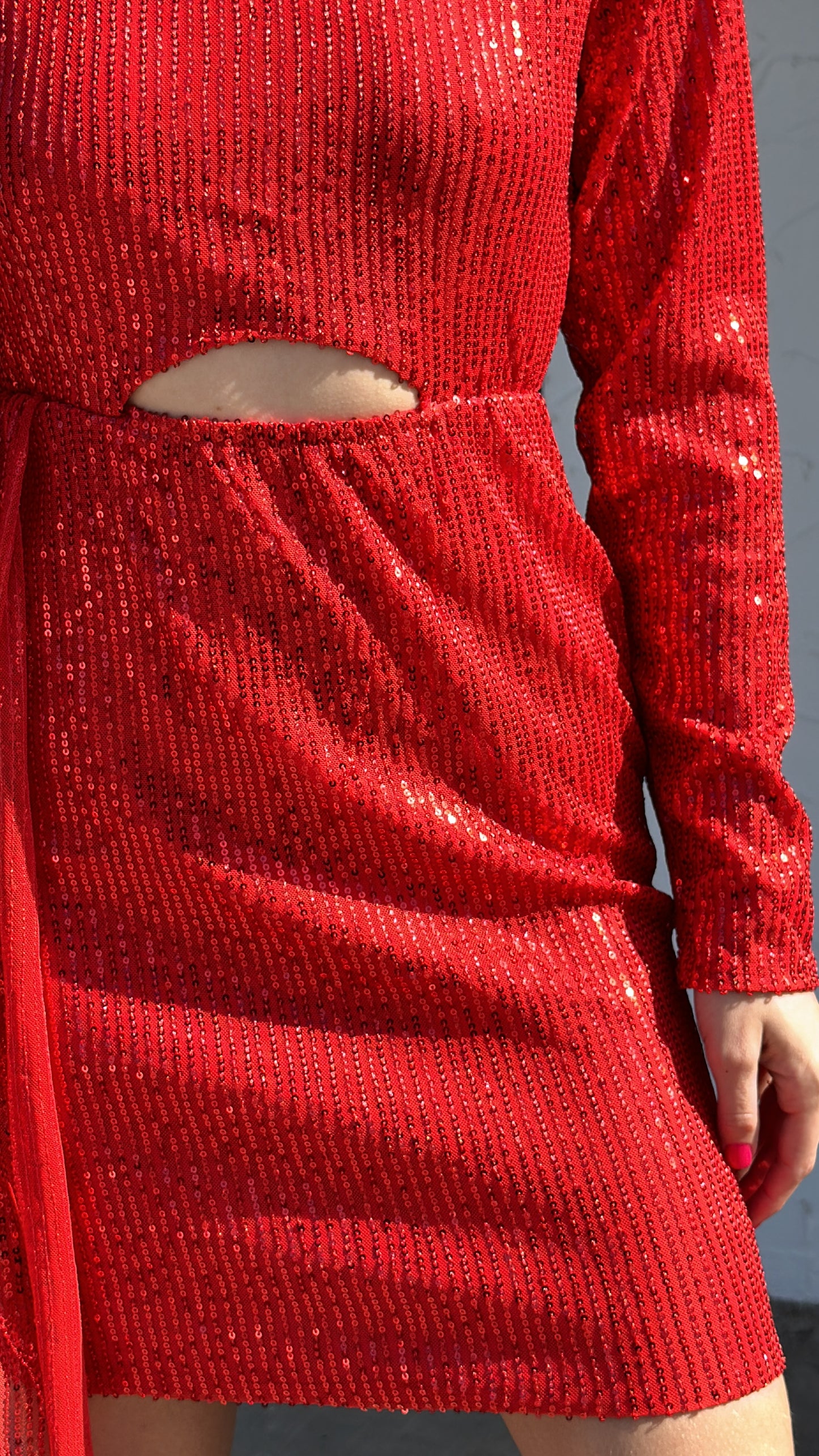 VESTIDO DE LENTEJUELAS ROJO