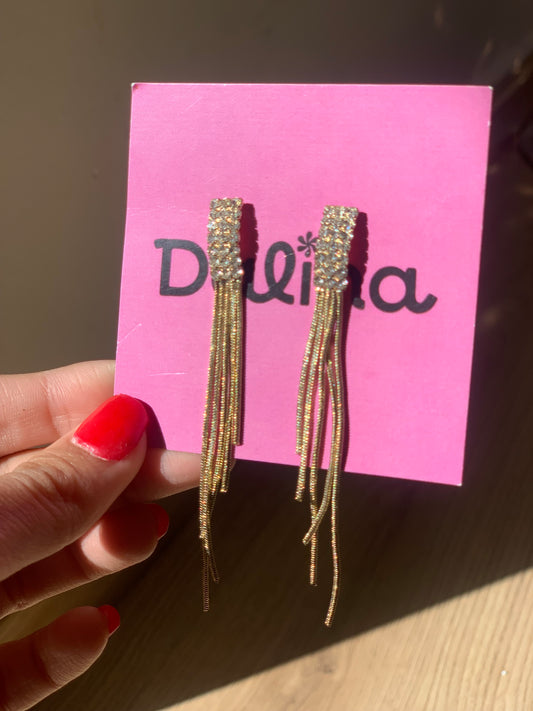 ARETES COLGANTES CON DIAMANTES